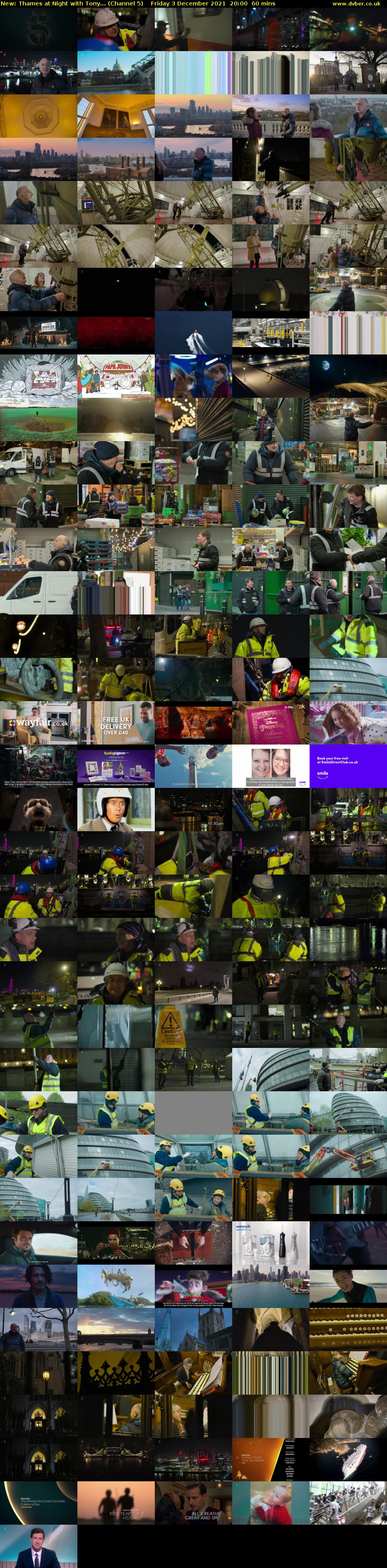 Thames at Night with Tony... (Channel 5) Friday 3 December 2021 20:00 - 21:00