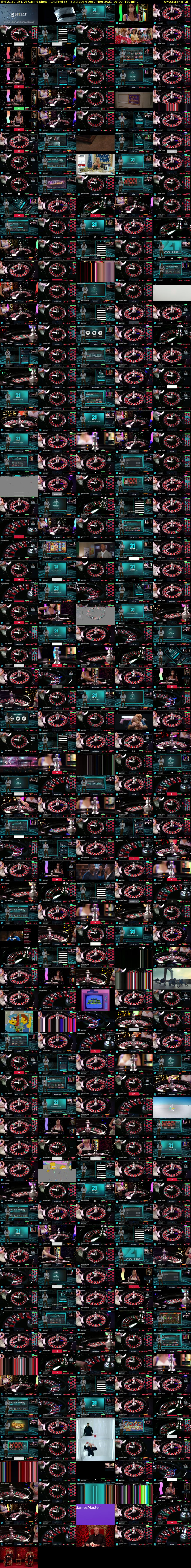 The 21.co.uk Live Casino Show  (Channel 5) Saturday 4 December 2021 01:00 - 03:00