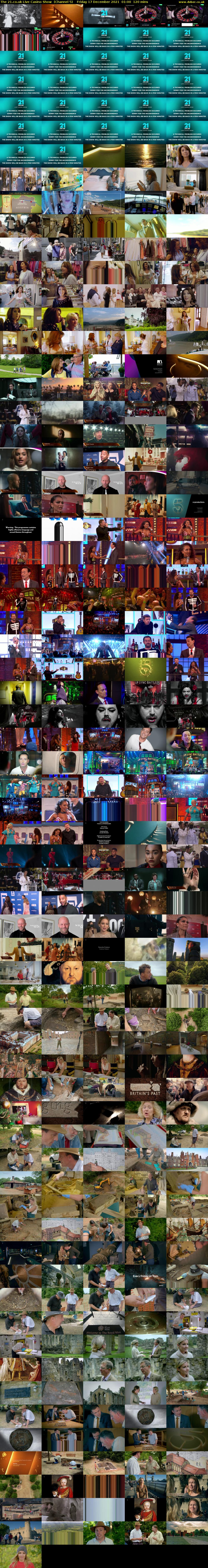 The 21.co.uk Live Casino Show  (Channel 5) Friday 17 December 2021 01:00 - 03:00