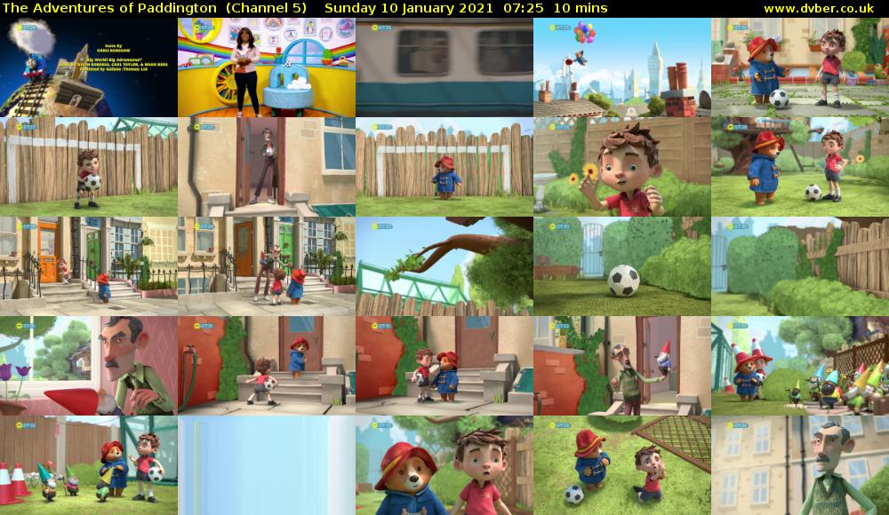The Adventures of Paddington  (Channel 5) Sunday 10 January 2021 07:25 - 07:35