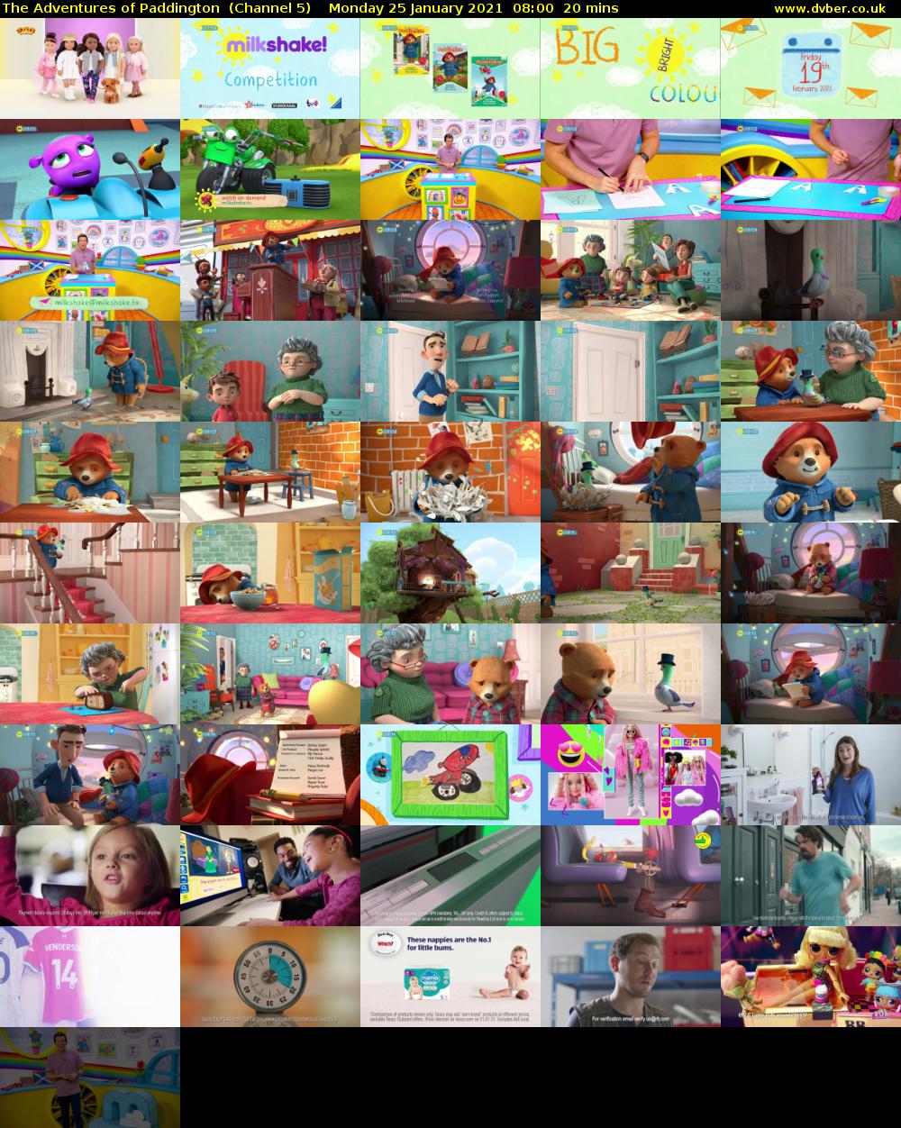The Adventures of Paddington  (Channel 5) Monday 25 January 2021 08:00 - 08:20