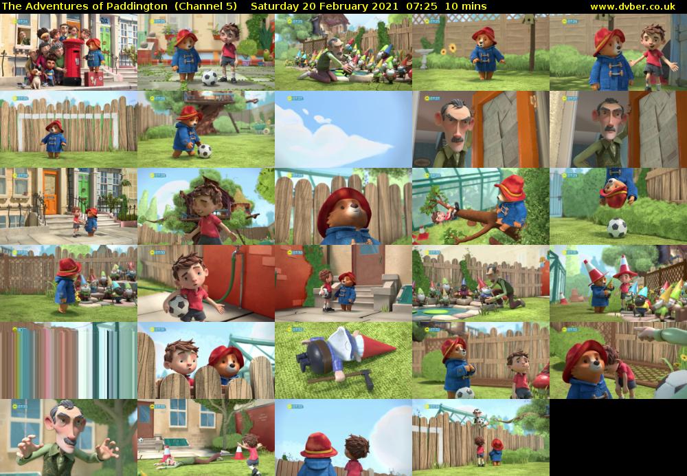The Adventures of Paddington  (Channel 5) Saturday 20 February 2021 07:25 - 07:35