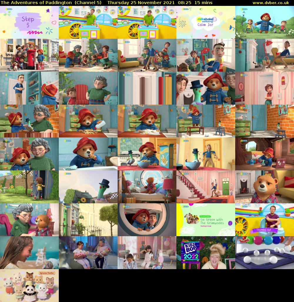The Adventures of Paddington  (Channel 5) Thursday 25 November 2021 08:25 - 08:40