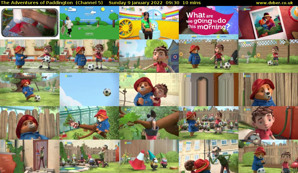 The Adventures of Paddington  (Channel 5) Sunday 9 January 2022 09:30 - 09:40