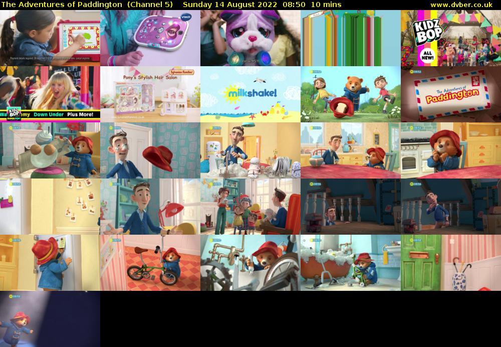 The Adventures of Paddington  (Channel 5) Sunday 14 August 2022 08:50 - 09:00