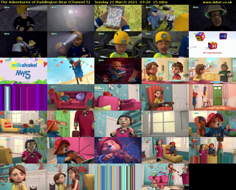 The Adventures of Paddington Bear (Channel 5) Sunday 21 March 2021 07:20 - 07:35