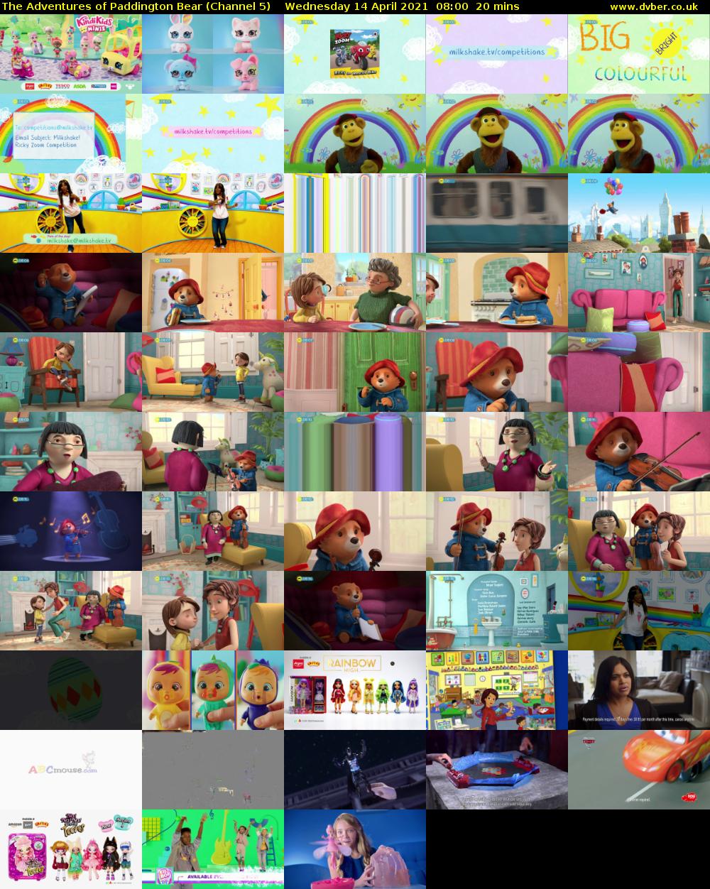 The Adventures of Paddington Bear (Channel 5) Wednesday 14 April 2021 08:00 - 08:20