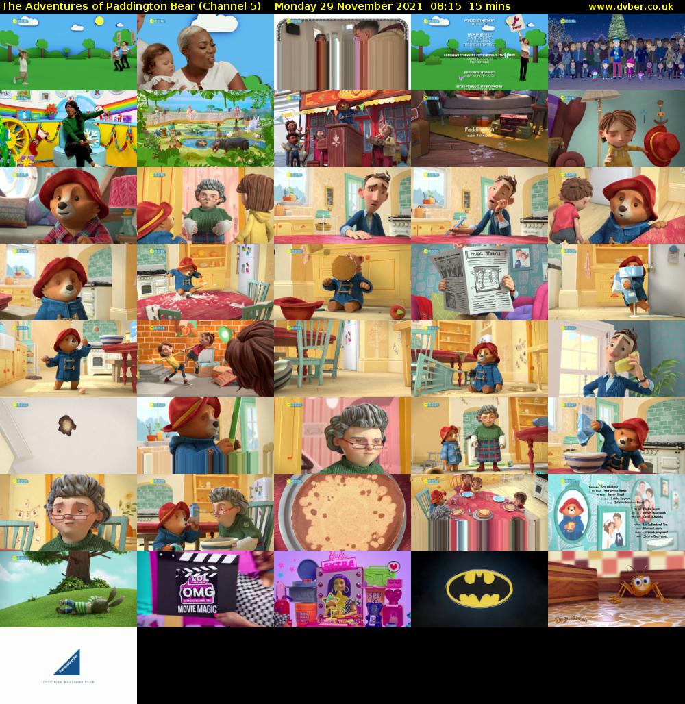 The Adventures of Paddington Bear (Channel 5) Monday 29 November 2021 08:15 - 08:30