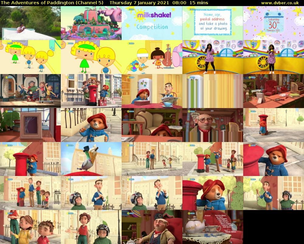 The Adventures of Paddington (Channel 5) Thursday 7 January 2021 08:00 - 08:15