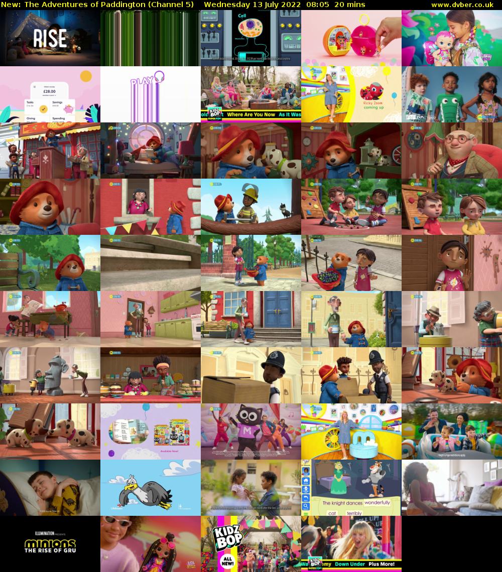 The Adventures of Paddington (Channel 5) Wednesday 13 July 2022 08:05 - 08:25