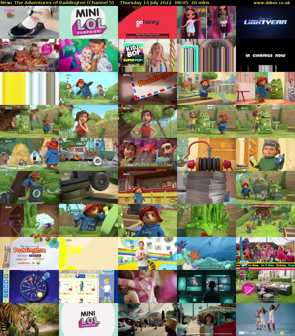 The Adventures of Paddington (Channel 5) Thursday 14 July 2022 08:05 - 08:25