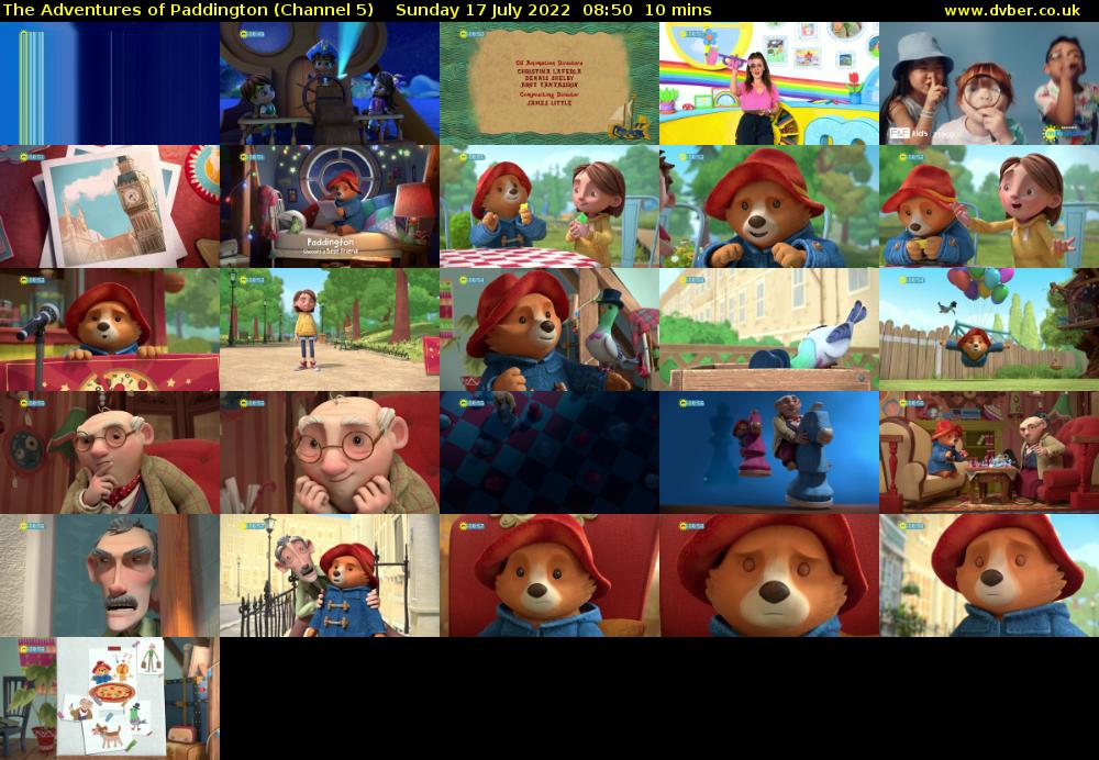 The Adventures of Paddington (Channel 5) Sunday 17 July 2022 08:50 - 09:00