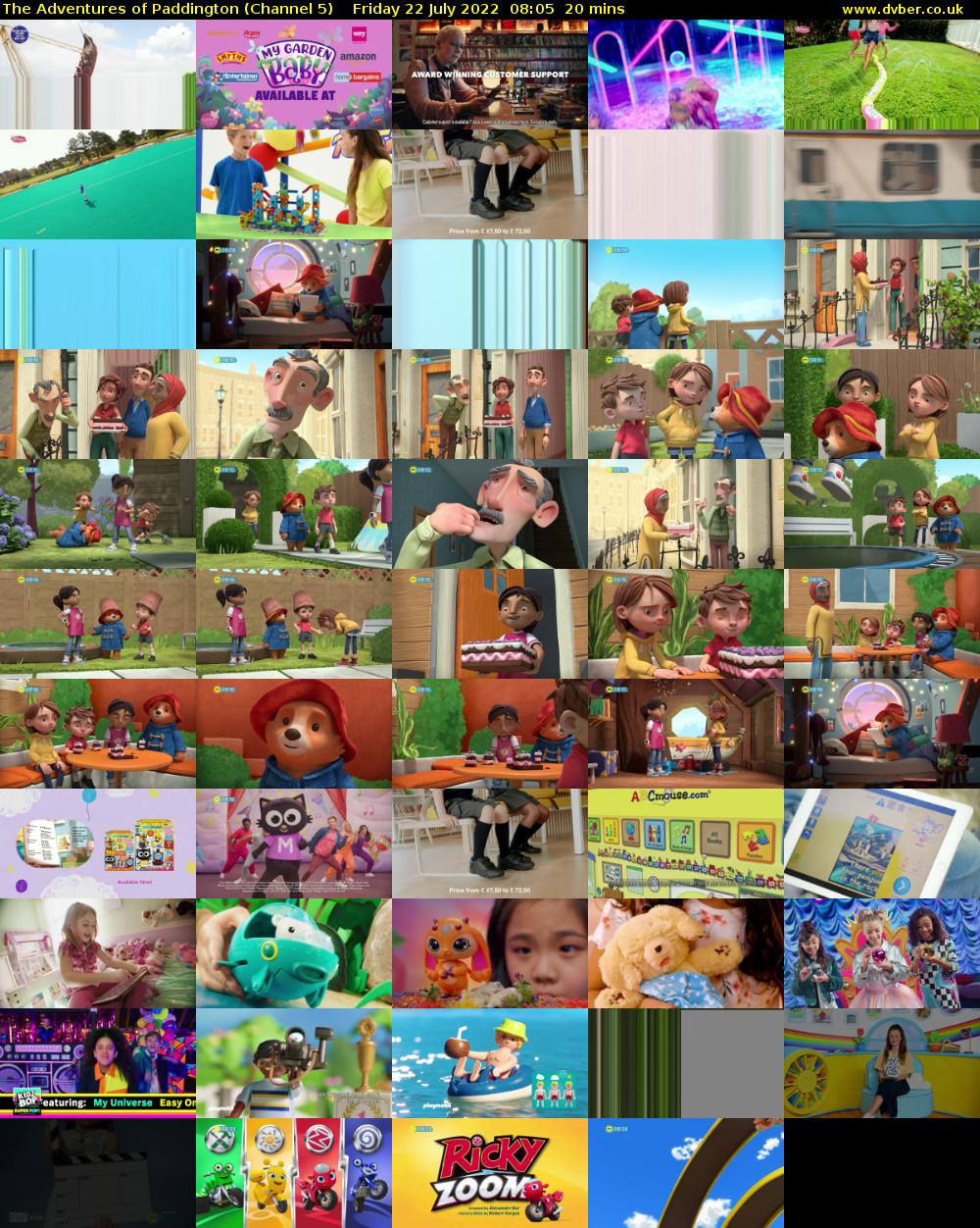 The Adventures of Paddington (Channel 5) Friday 22 July 2022 08:05 - 08:25
