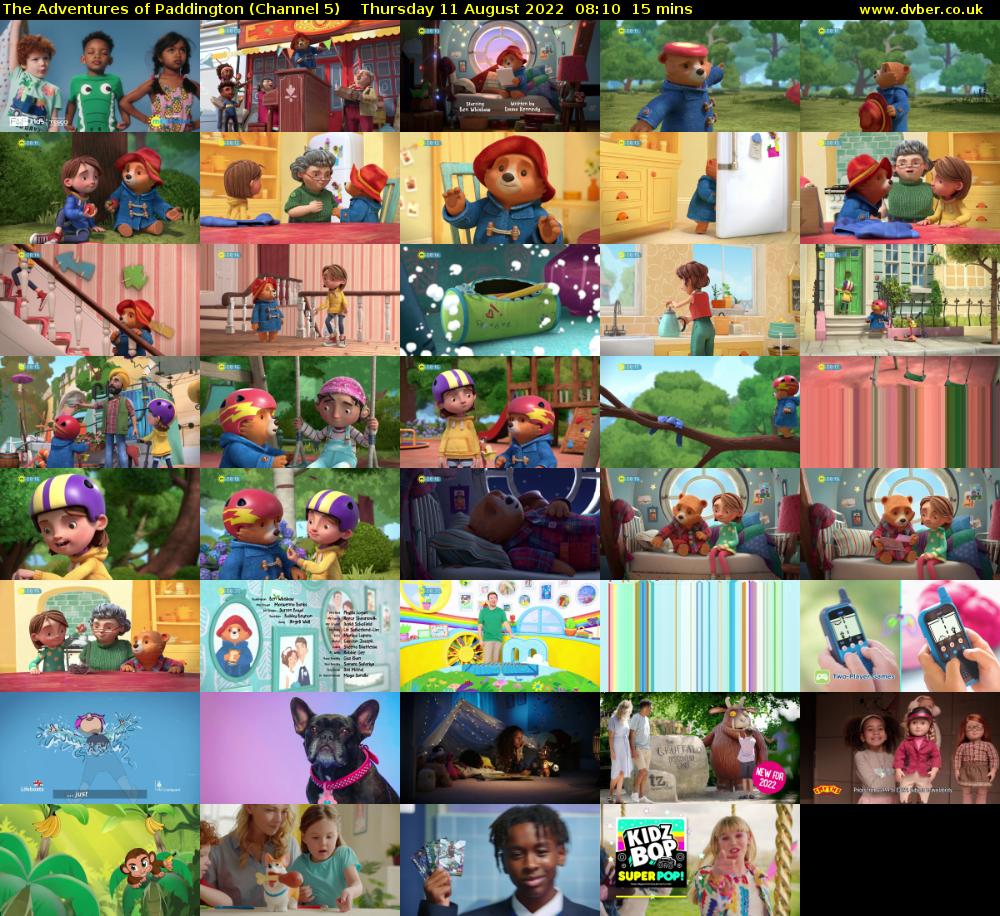 The Adventures of Paddington (Channel 5) Thursday 11 August 2022 08:10 - 08:25