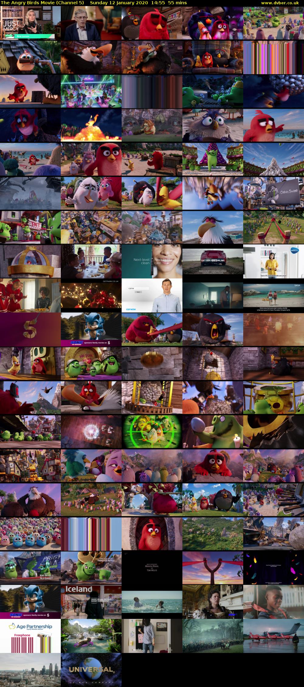 The Angry Birds Movie (Channel 5) Sunday 12 January 2020 14:55 - 15:50