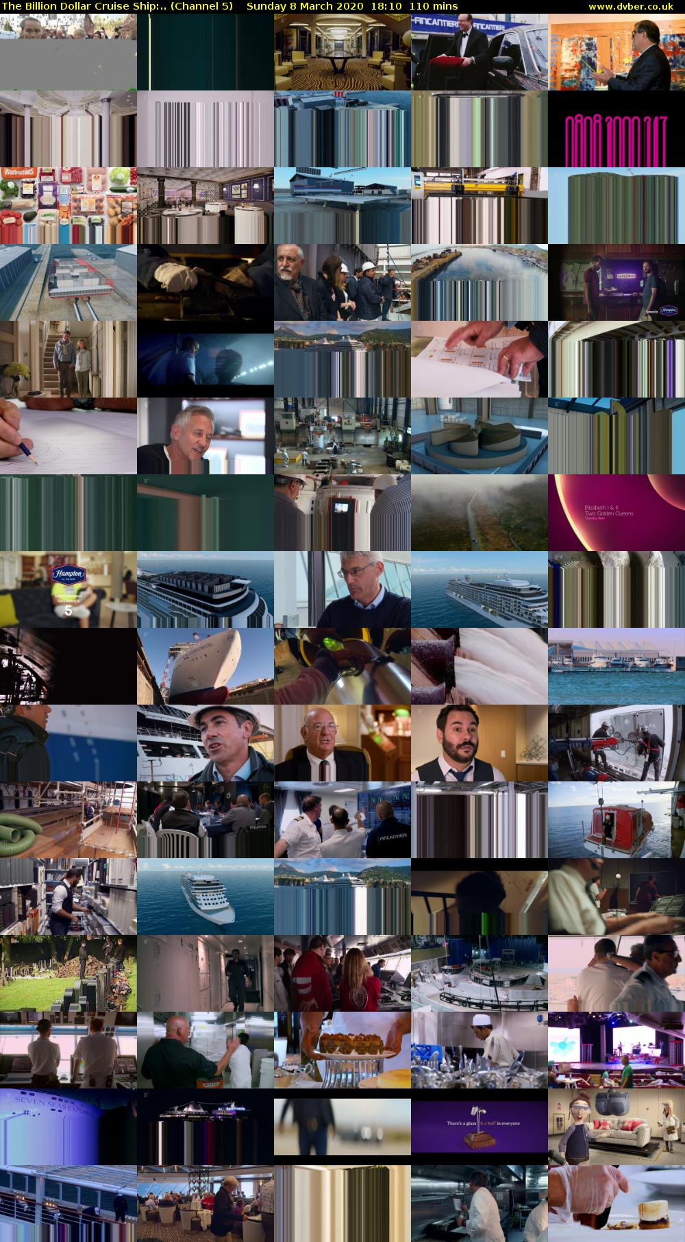 The Billion Dollar Cruise Ship:.. (Channel 5) Sunday 8 March 2020 18:10 - 20:00