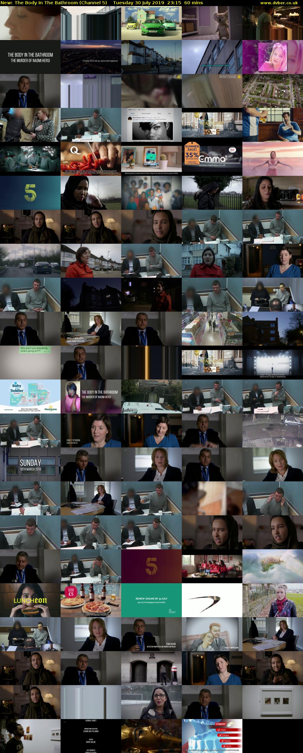 The Body In The Bathroom (Channel 5) Tuesday 30 July 2019 23:15 - 00:15