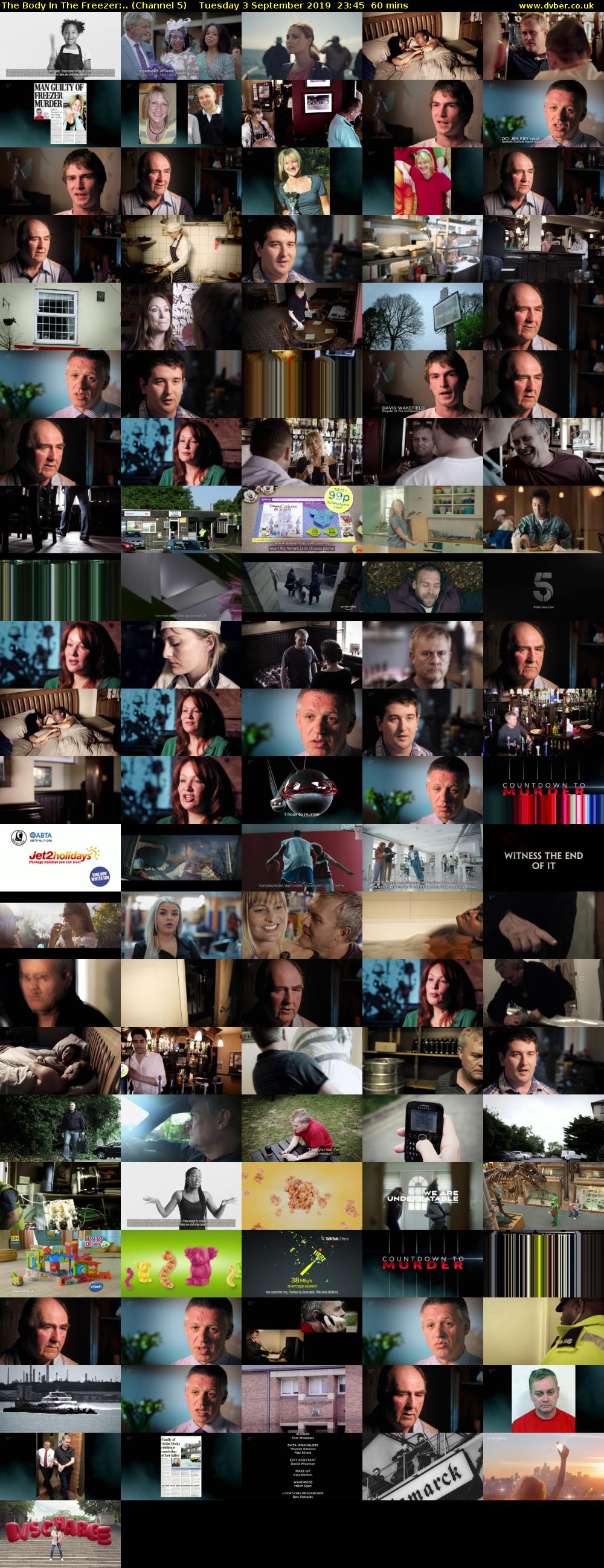 The Body In The Freezer:.. (Channel 5) Tuesday 3 September 2019 23:45 - 00:45