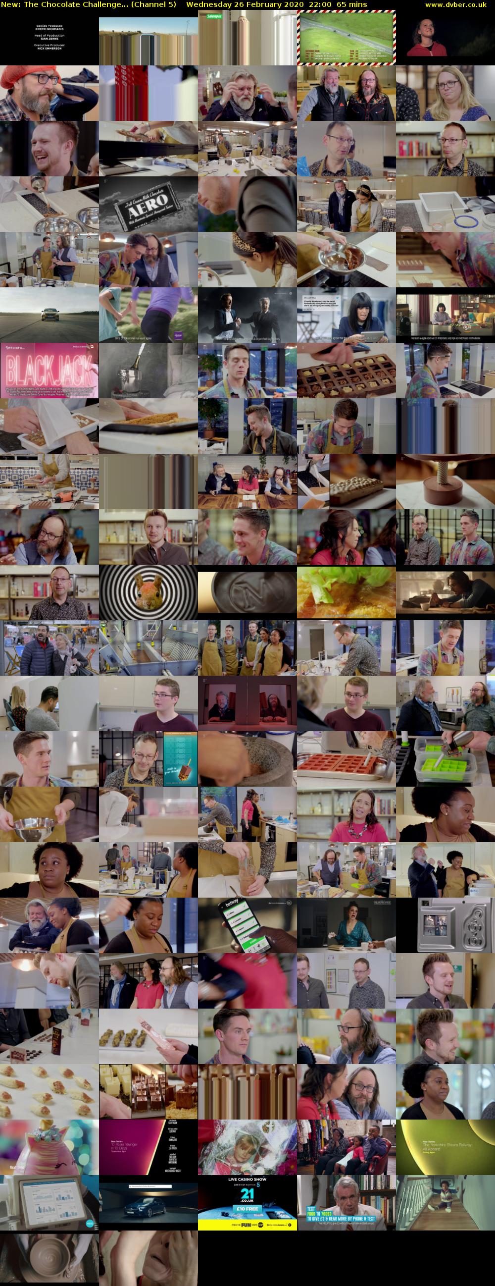 The Chocolate Challenge... (Channel 5) Wednesday 26 February 2020 22:00 - 23:05