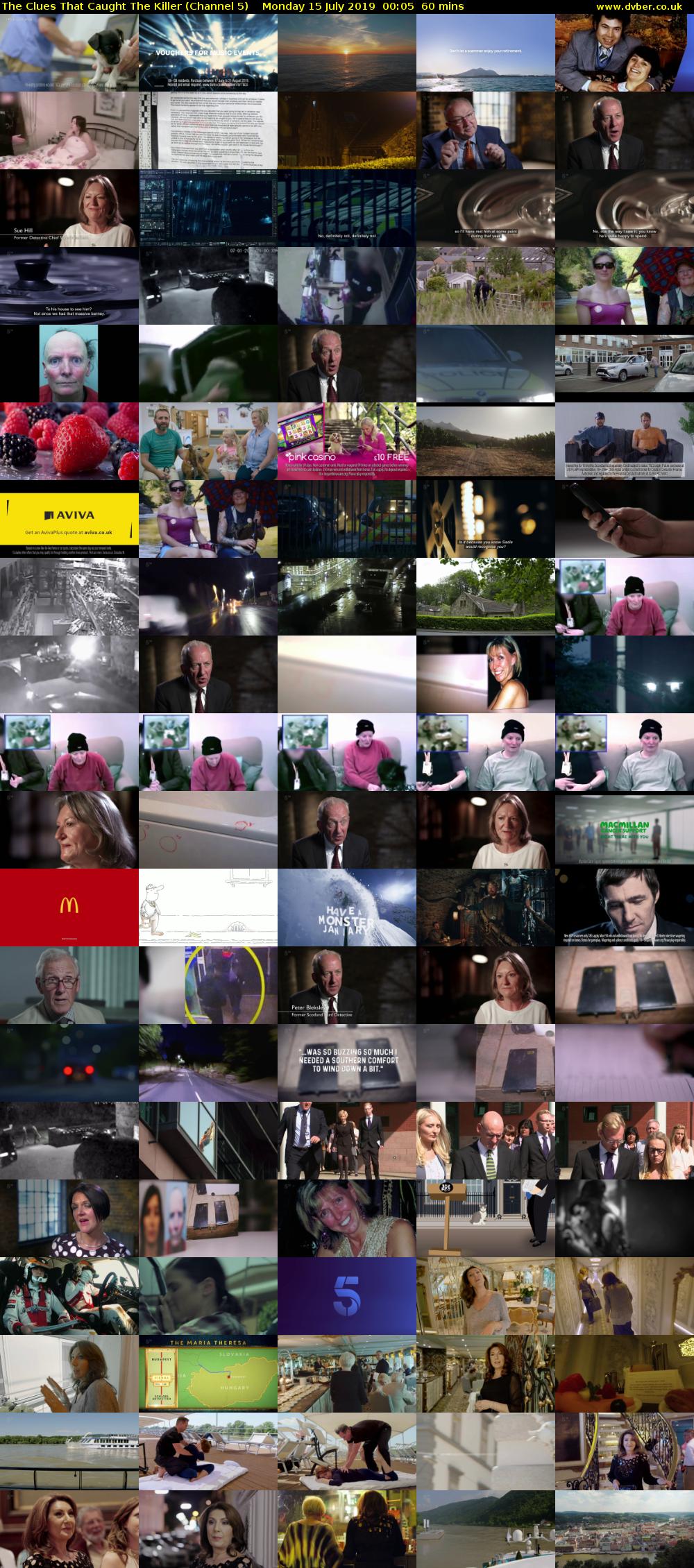 The Clues That Caught The Killer (Channel 5) Monday 15 July 2019 00:05 - 01:05