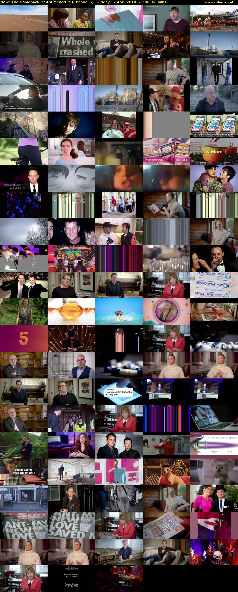 The Comeback Of Ant McPartlin (Channel 5) Friday 12 April 2019 21:00 - 22:00