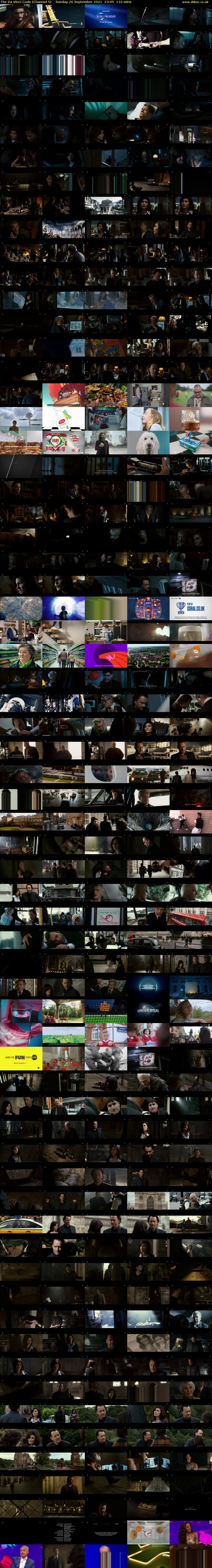 The Da Vinci Code (Channel 5) Sunday 26 September 2021 23:05 - 00:55