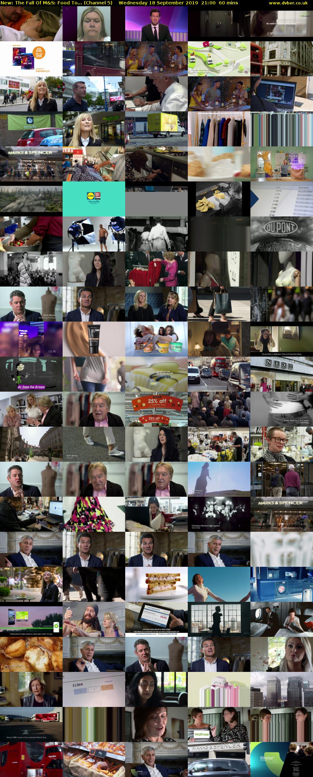 The Fall Of M&S: Food To... (Channel 5) Wednesday 18 September 2019 21:00 - 22:00