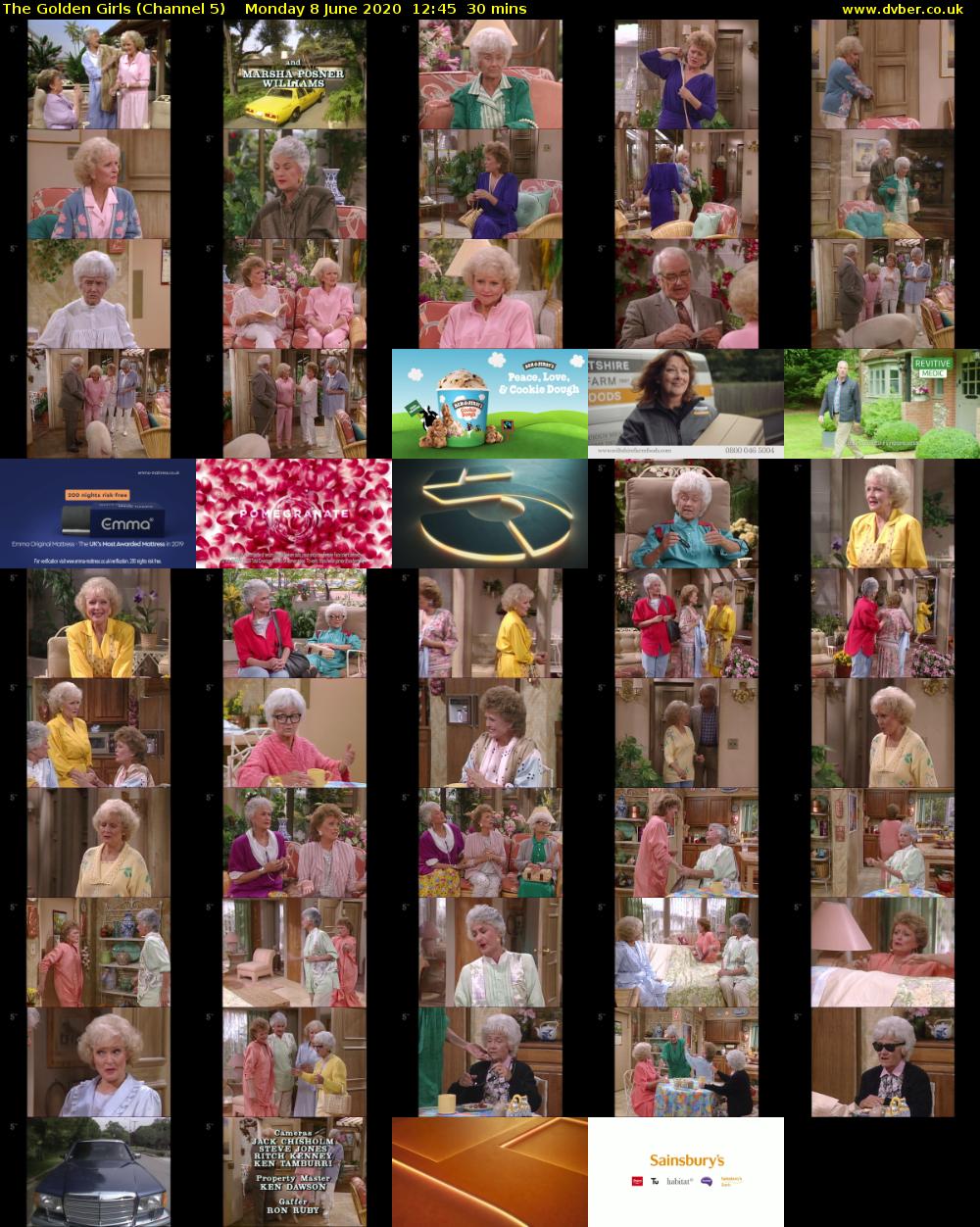The Golden Girls (Channel 5) Monday 8 June 2020 12:45 - 13:15
