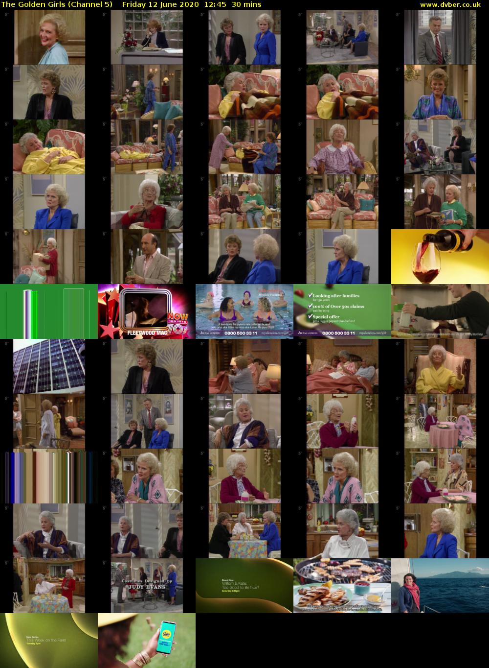 The Golden Girls (Channel 5) Friday 12 June 2020 12:45 - 13:15