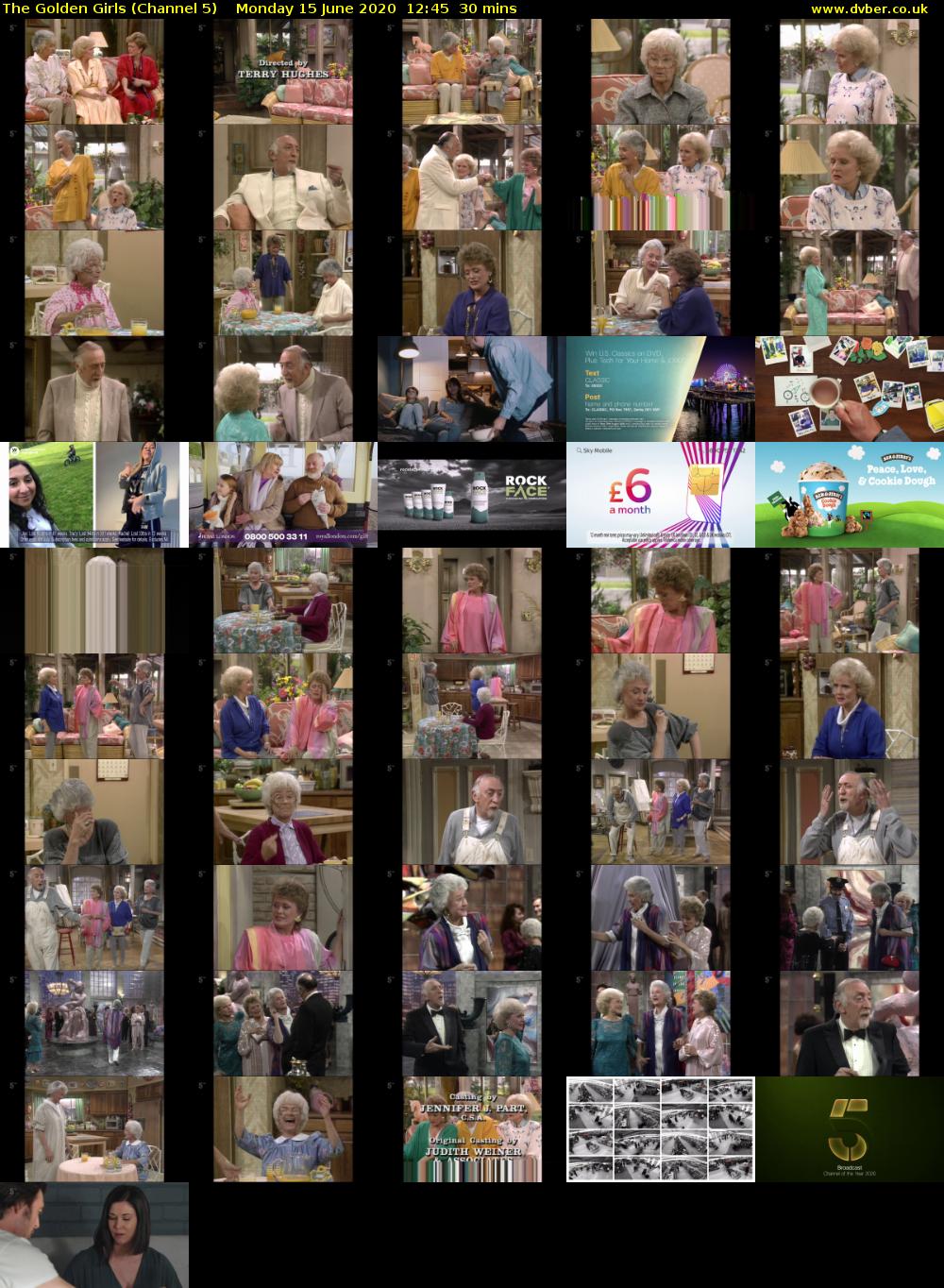 The Golden Girls (Channel 5) Monday 15 June 2020 12:45 - 13:15