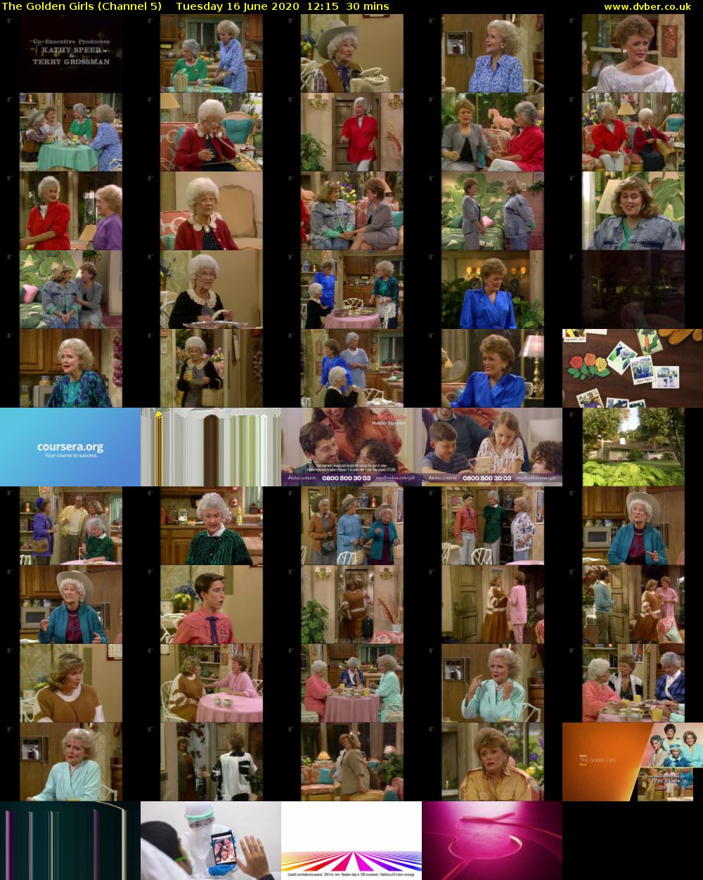 The Golden Girls (Channel 5) Tuesday 16 June 2020 12:15 - 12:45
