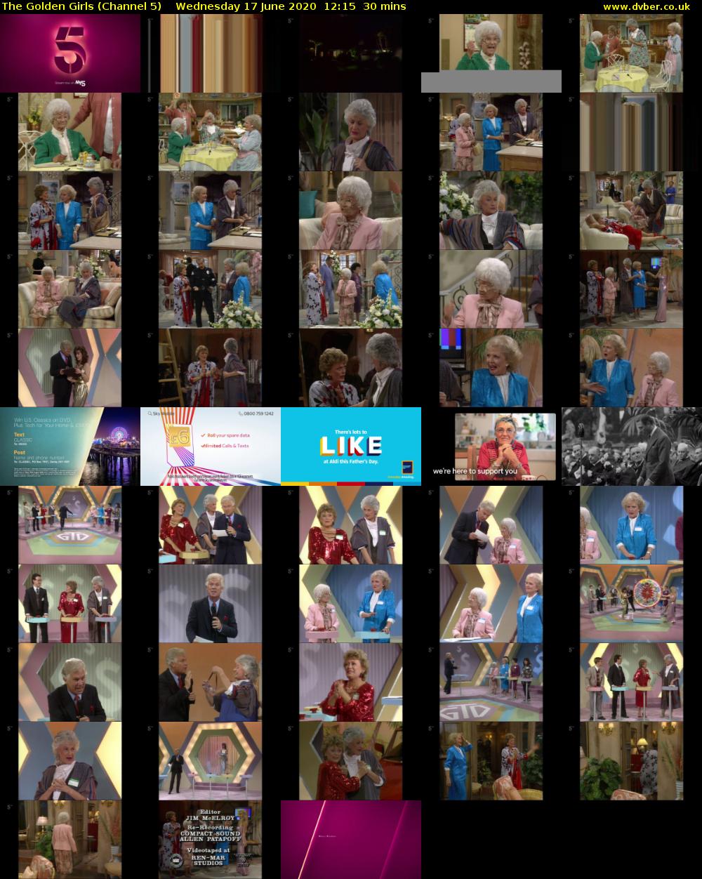 The Golden Girls (Channel 5) Wednesday 17 June 2020 12:15 - 12:45