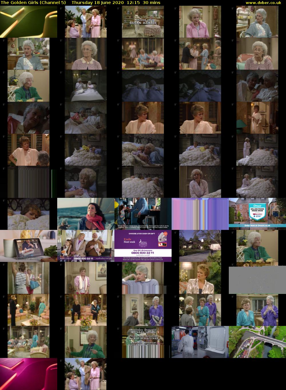 The Golden Girls (Channel 5) Thursday 18 June 2020 12:15 - 12:45
