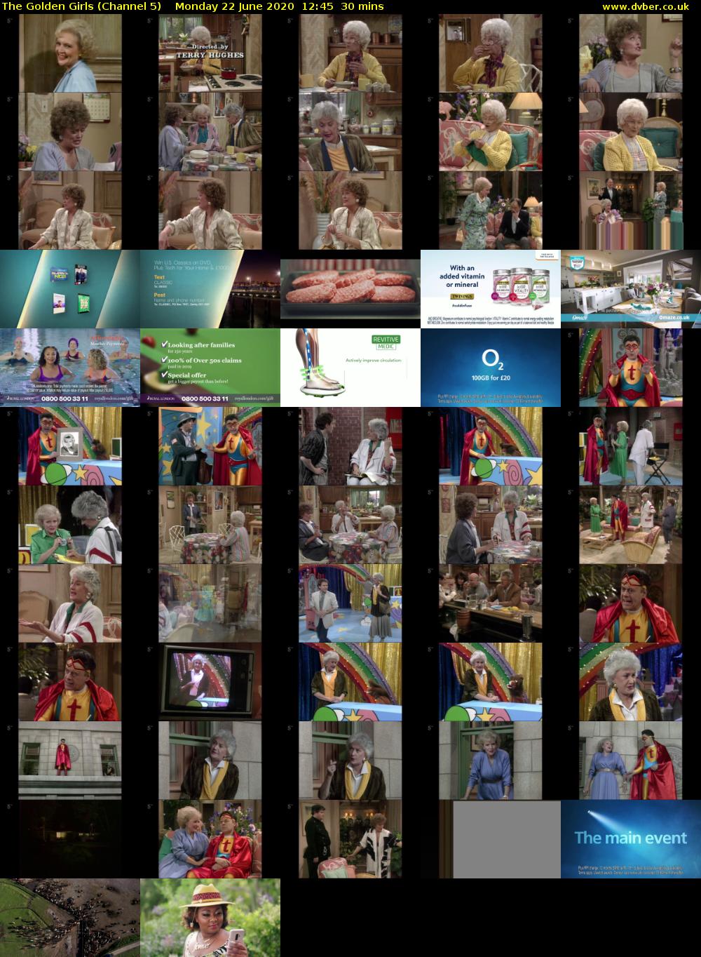 The Golden Girls (Channel 5) Monday 22 June 2020 12:45 - 13:15