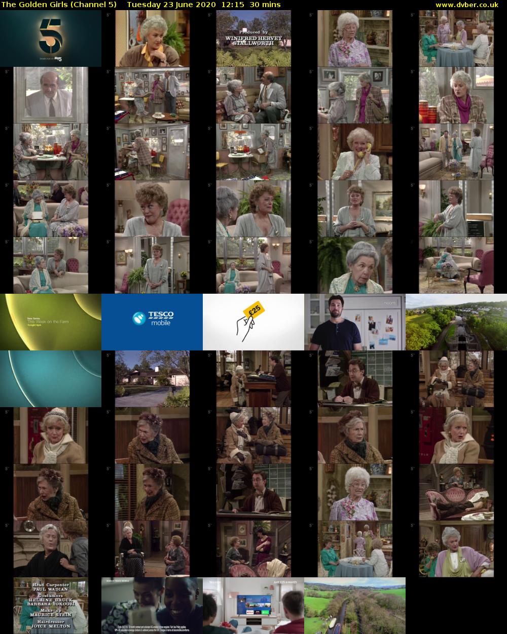 The Golden Girls (Channel 5) Tuesday 23 June 2020 12:15 - 12:45