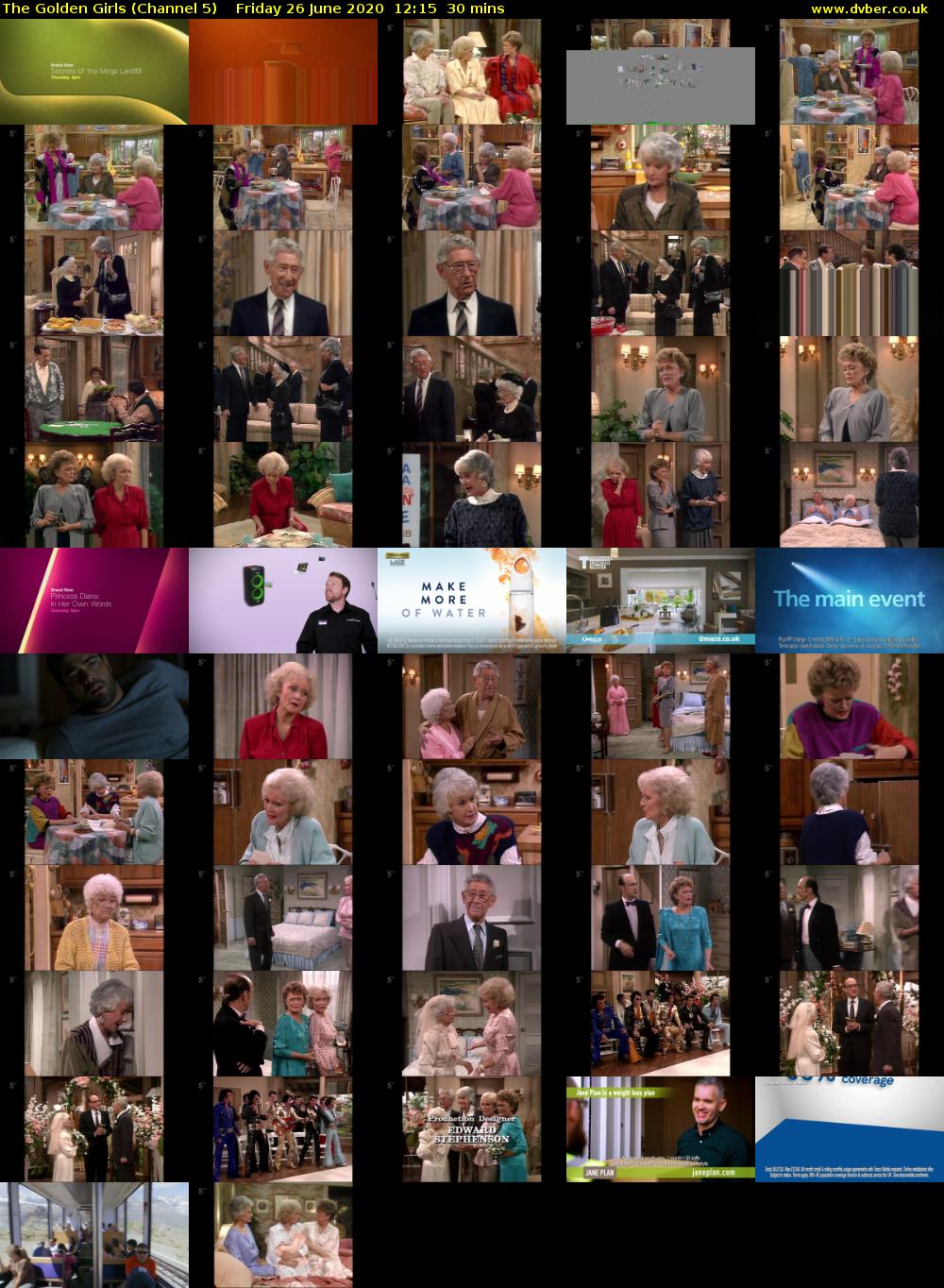 The Golden Girls (Channel 5) Friday 26 June 2020 12:15 - 12:45