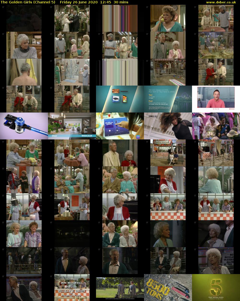 The Golden Girls (Channel 5) Friday 26 June 2020 12:45 - 13:15