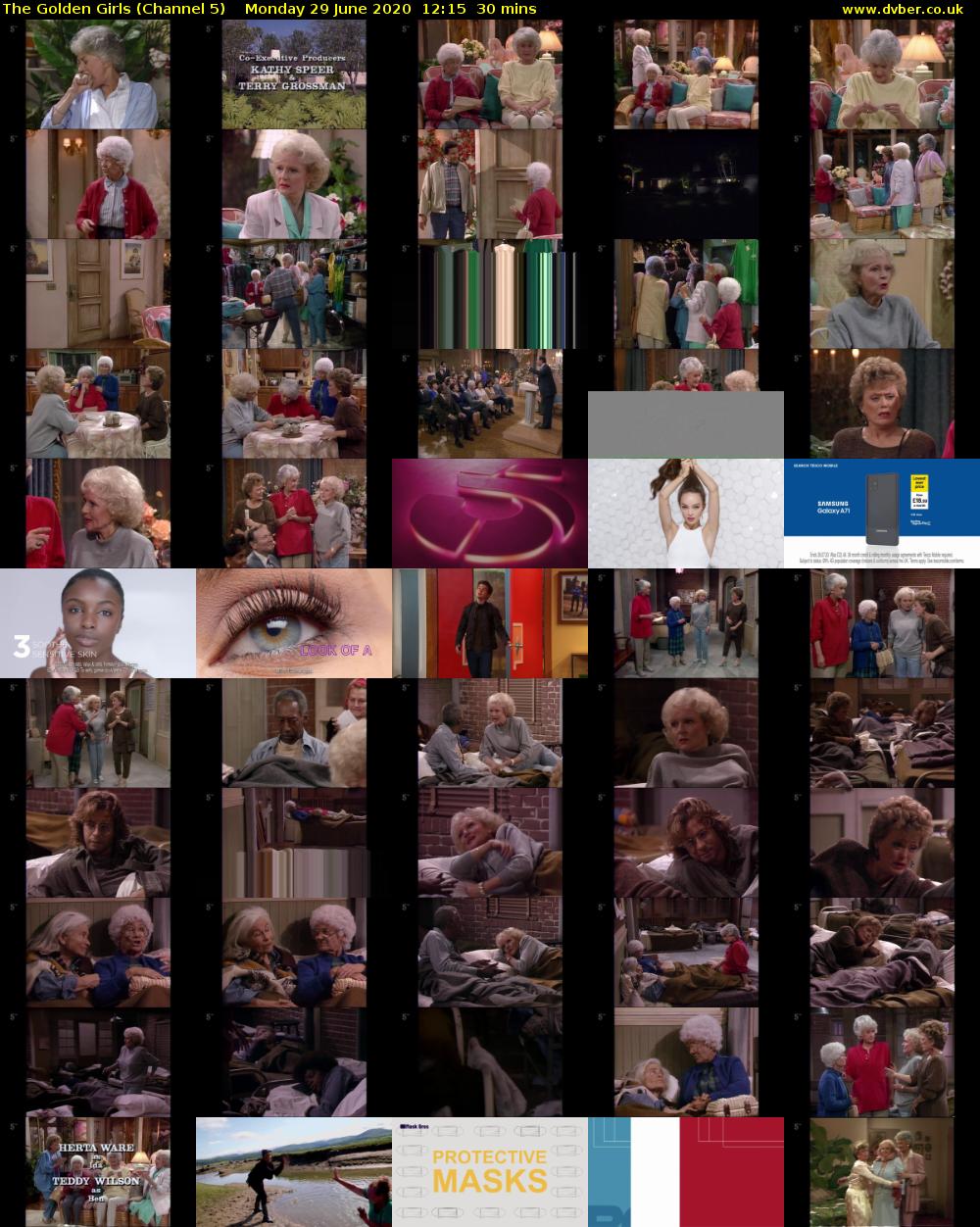 The Golden Girls (Channel 5) Monday 29 June 2020 12:15 - 12:45