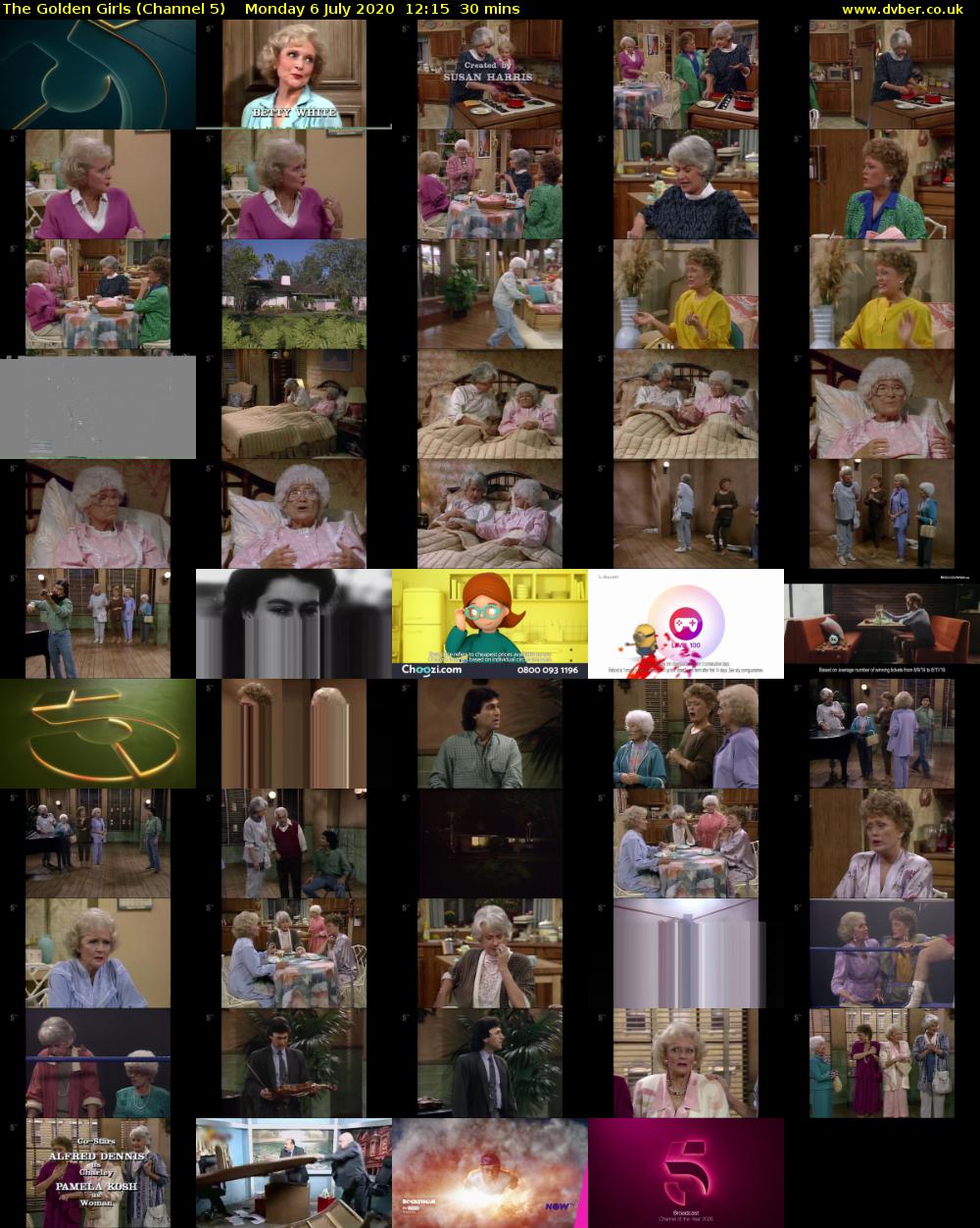 The Golden Girls (Channel 5) Monday 6 July 2020 12:15 - 12:45