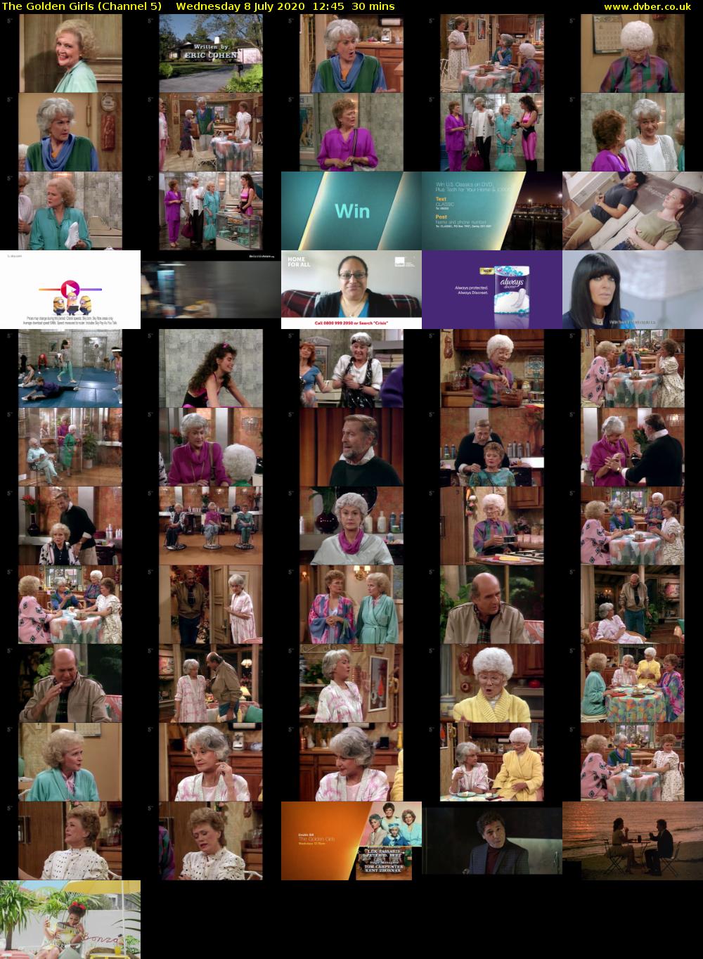 The Golden Girls (Channel 5) Wednesday 8 July 2020 12:45 - 13:15