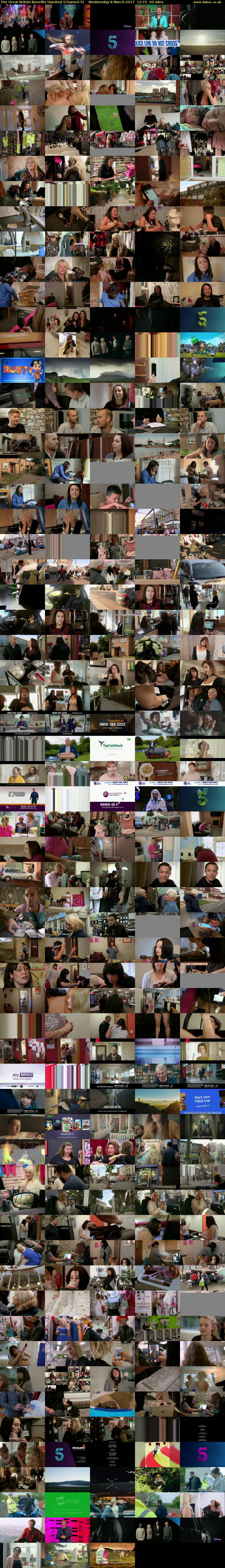 The Great British Benefits Handout (Channel 5) Wednesday 8 March 2017 12:15 - 13:15