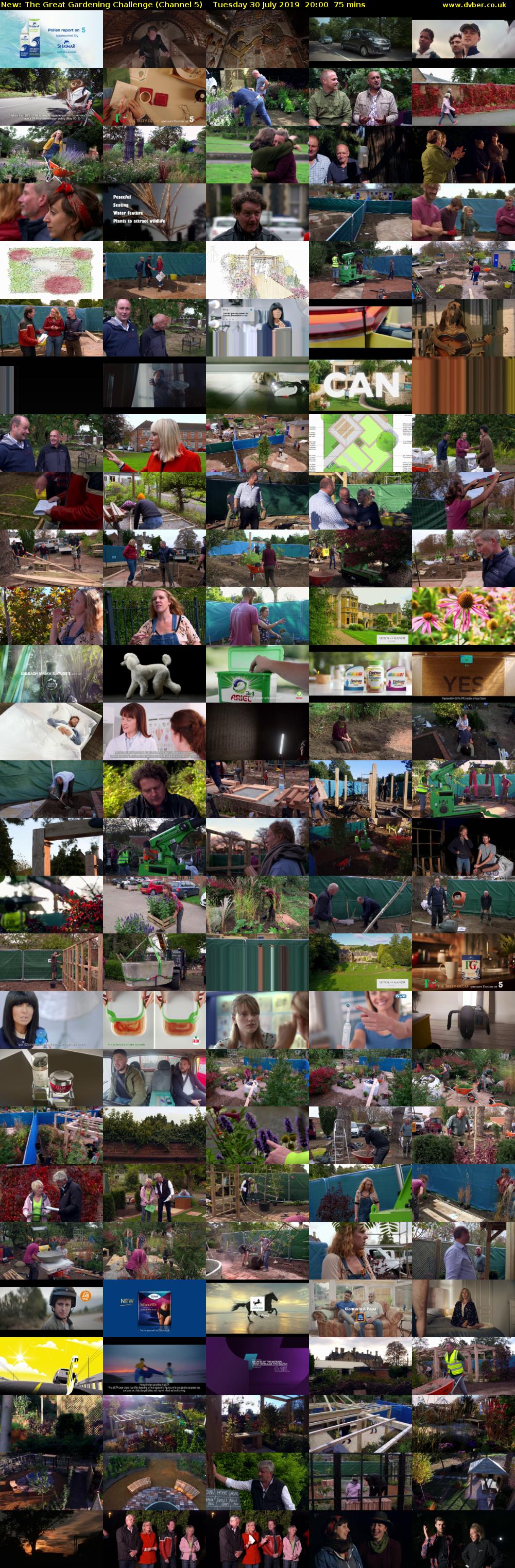 The Great Gardening Challenge (Channel 5) Tuesday 30 July 2019 20:00 - 21:15