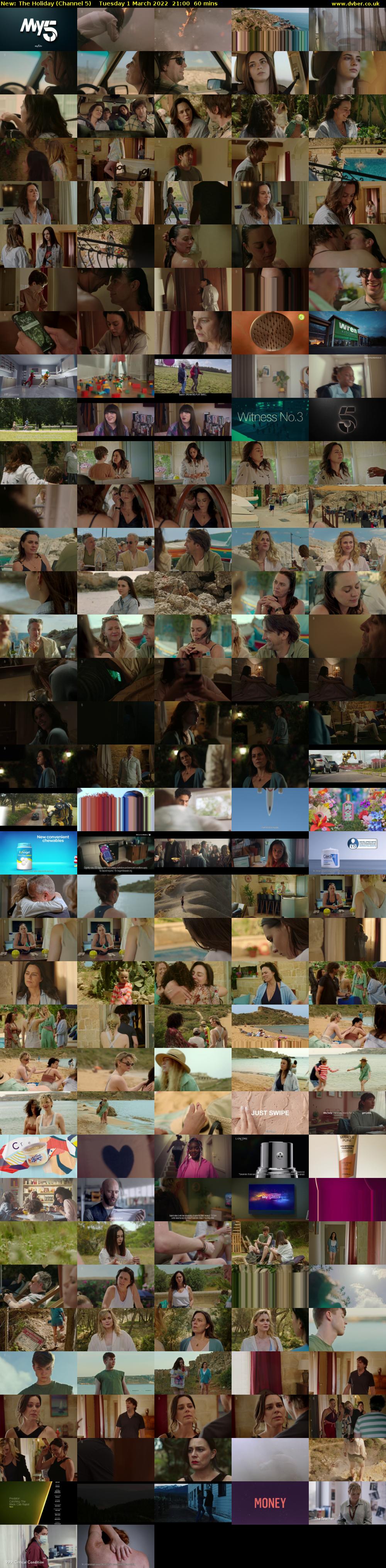The Holiday (Channel 5) Tuesday 1 March 2022 21:00 - 22:00