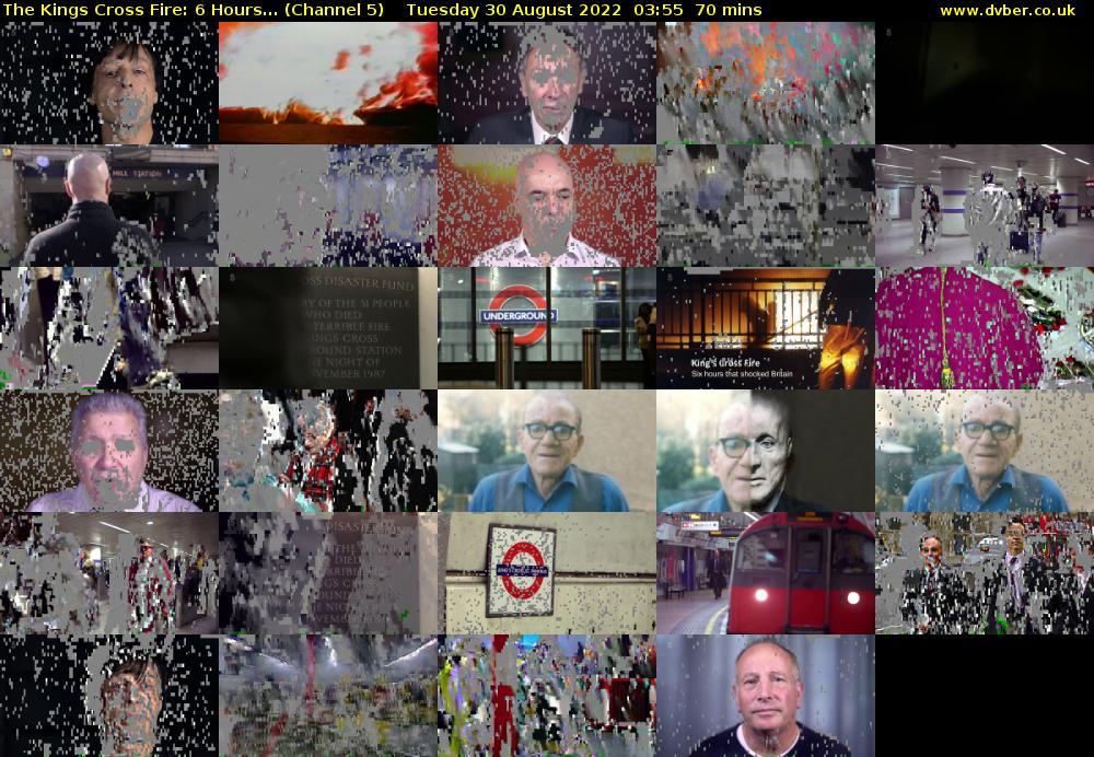 The Kings Cross Fire: 6 Hours... (Channel 5) Tuesday 30 August 2022 03:55 - 05:05