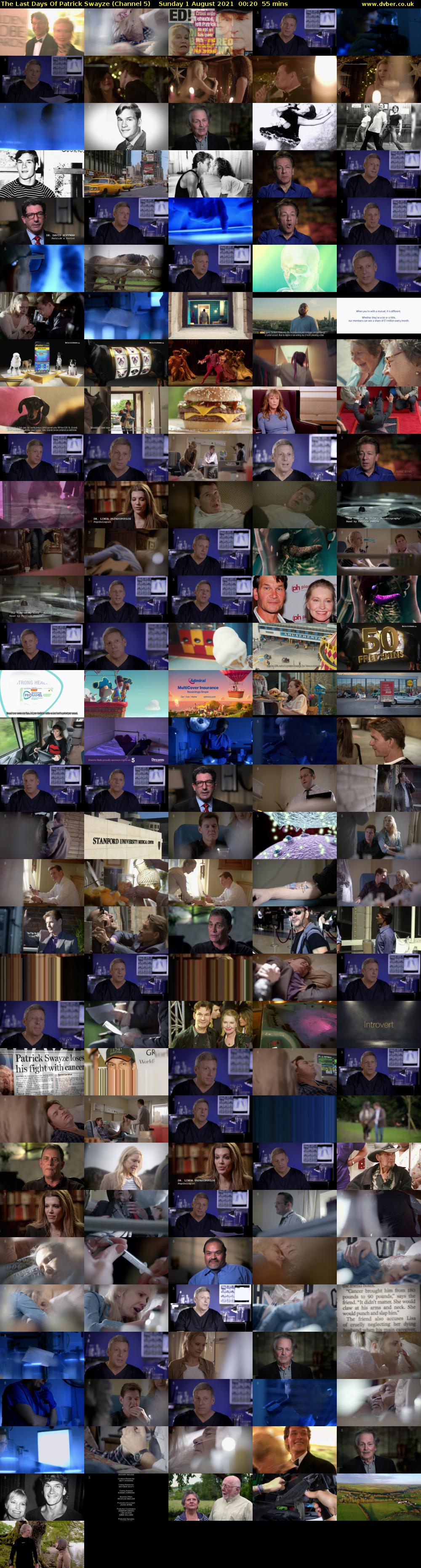 The Last Days Of Patrick Swayze (Channel 5) Sunday 1 August 2021 00:20 - 01:15
