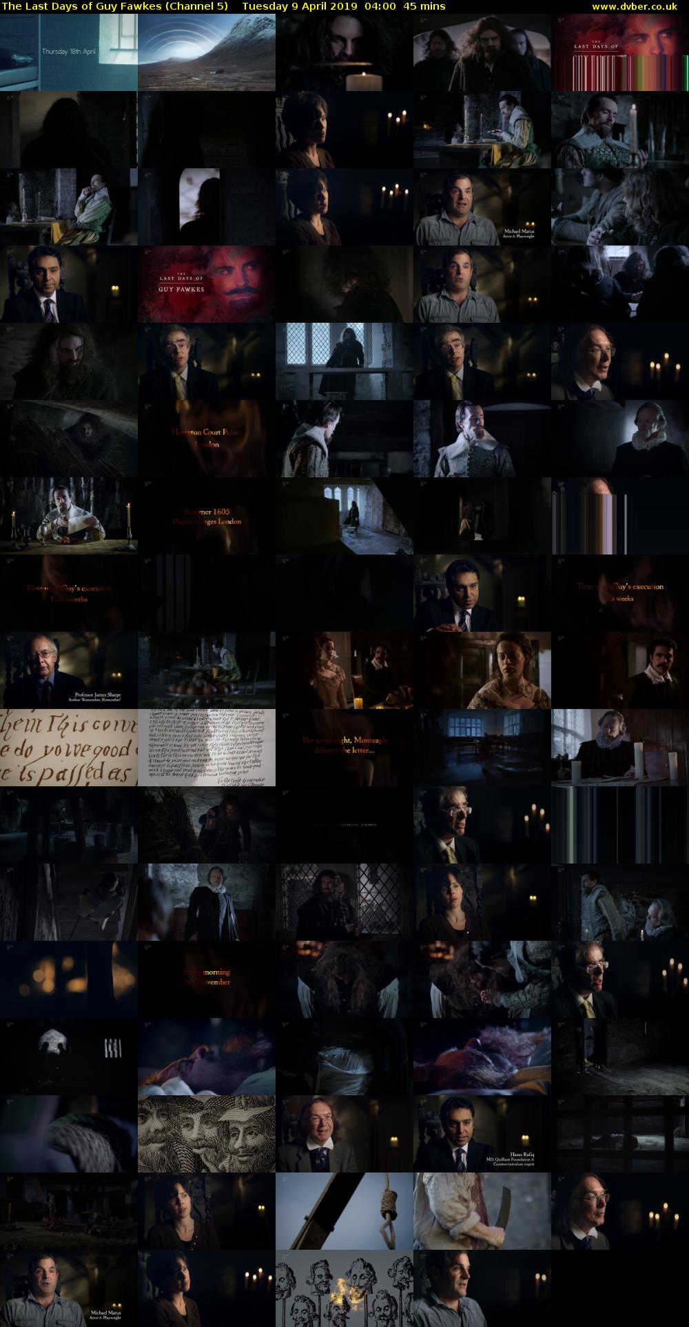 The Last Days of Guy Fawkes (Channel 5) Tuesday 9 April 2019 04:00 - 04:45