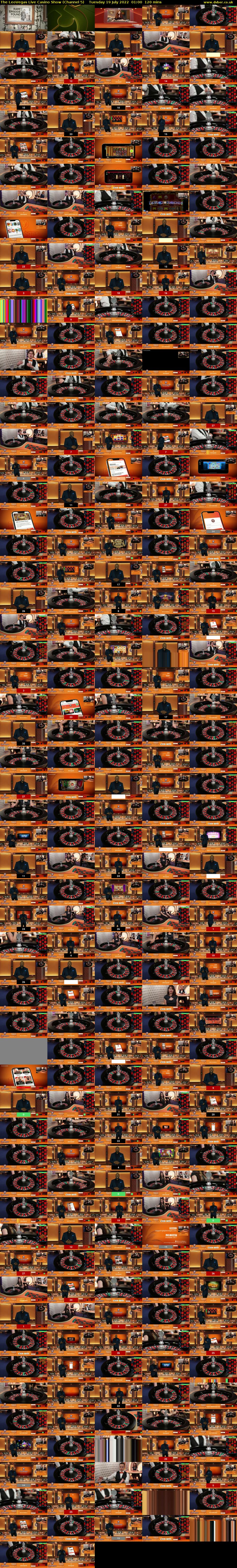 The LeoVegas Live Casino Show (Channel 5) Tuesday 19 July 2022 01:00 - 03:00