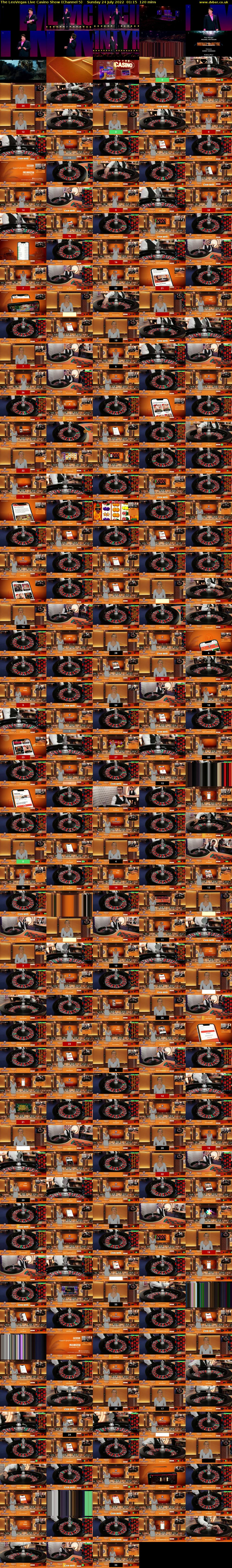 The LeoVegas Live Casino Show (Channel 5) Sunday 24 July 2022 01:15 - 03:15