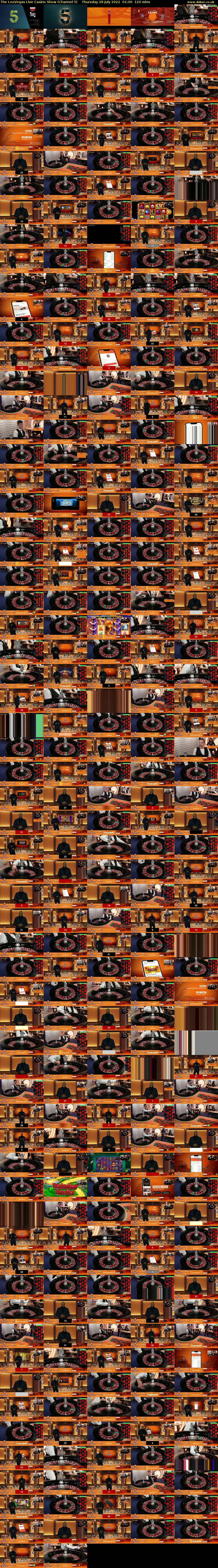The LeoVegas Live Casino Show (Channel 5) Thursday 28 July 2022 01:00 - 03:00