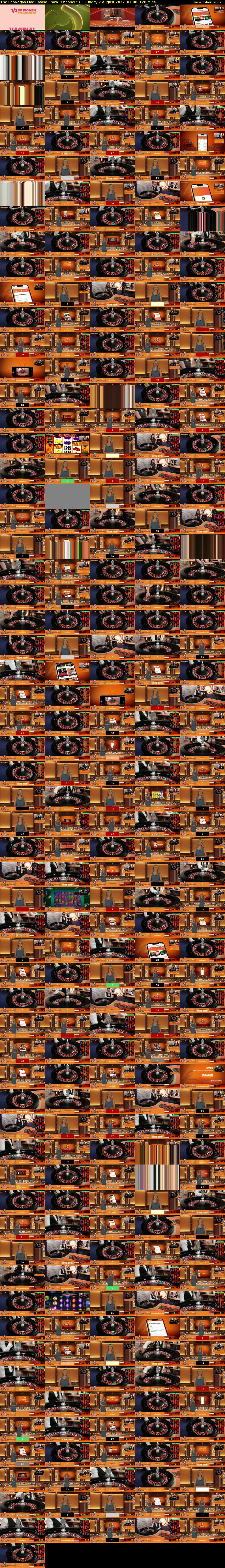The LeoVegas Live Casino Show (Channel 5) Sunday 7 August 2022 01:00 - 03:00
